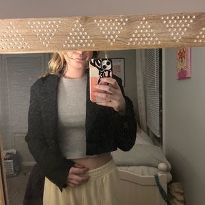 Cropped black blazer